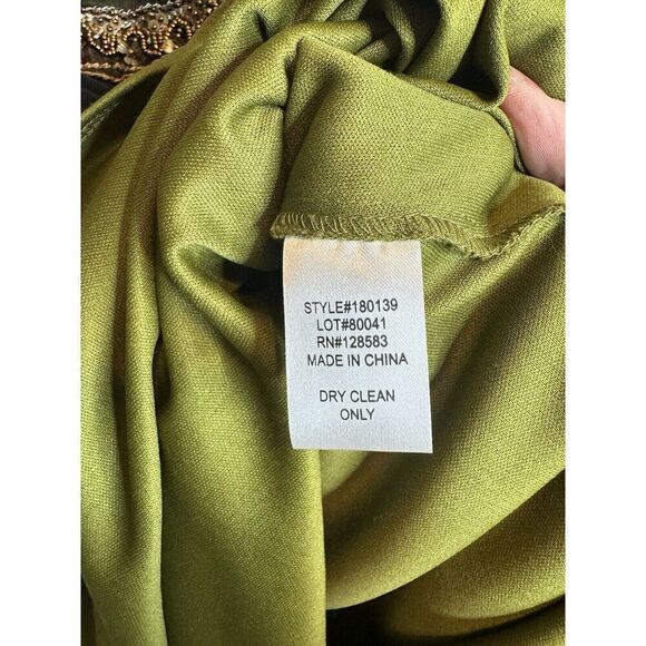 Decode 1.8  Fairy Grunge Embroidered Beaded Chiffon Green Sheer Black Overlay 10 - Picture 10 of 11